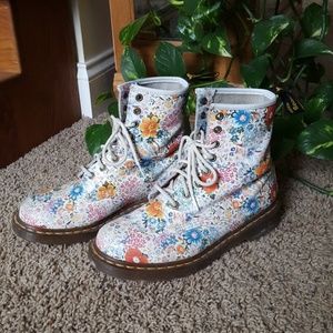 White Floral Dr. Martens